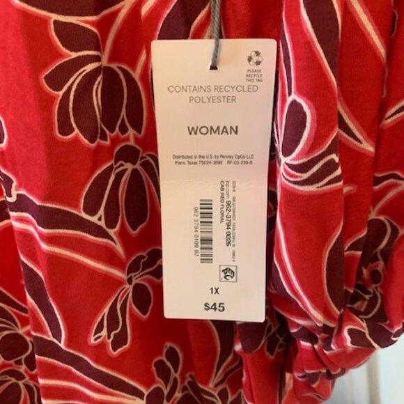 NWT Liz Claiborne Plus Women's Crew Neck 3/4 Sleeve Blouse - Picture 5 of 6